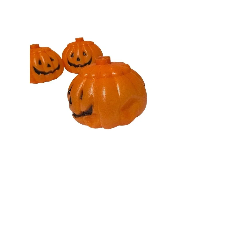 5 Vtg 80's Halloween 2 Sided Pumpkin Jack O Lantern Blow Mold String Light Cover
